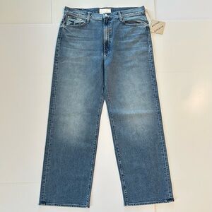 MOTHER Straight Leg Jeans in Mid Blue Wash